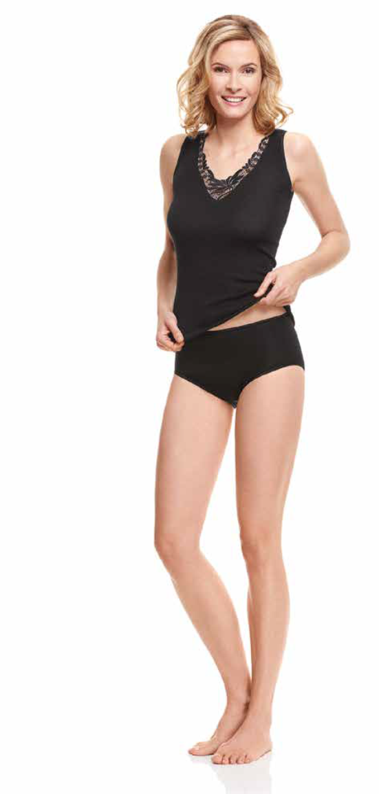 Medima Dameundertrøje Sort Lange Ærmer